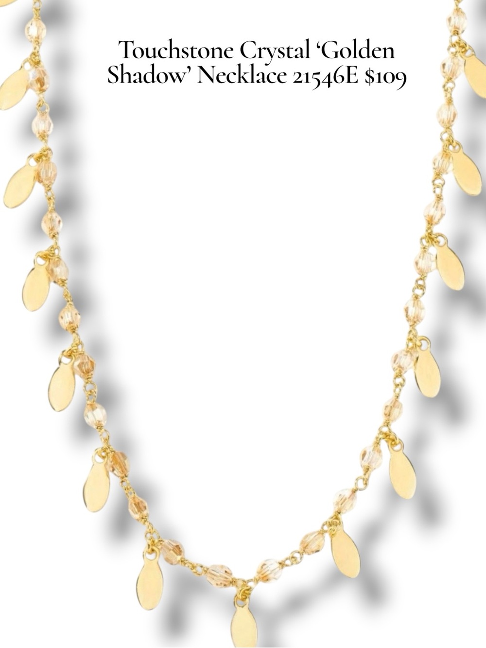 Golden Shadow Sunkissed Necklace Touchstone Crystal Swarovski Jewelry FAVORITE